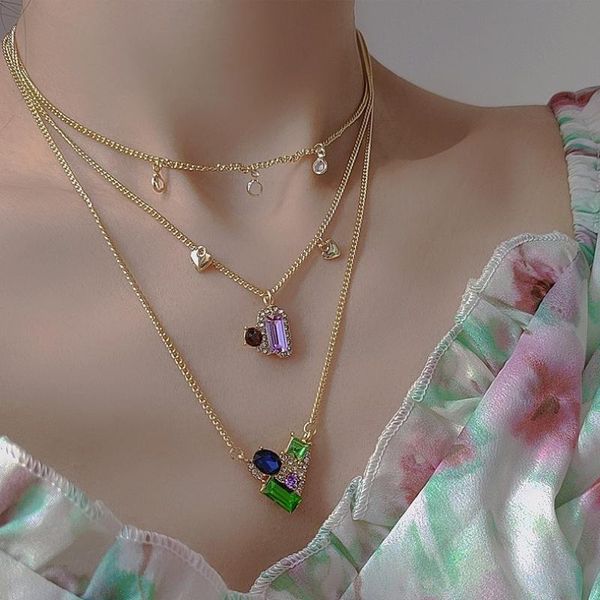 chains xiaoboacc color diamond gemstone pendant necklace temperament retro ie multi-layered chocker wholesale, Silver
chains xiaoboacc color diamond gemstone pendant necklace temperament retro ie multi-layered chocker wholesale, Silver