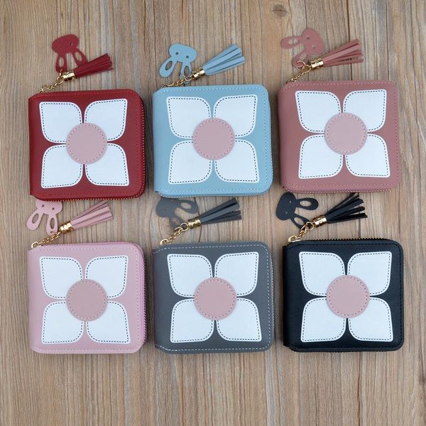 wallets summer six colors flowers women wallet small cute short leather zipper purses tassel female purse clutch, Red;black
wallets summer six colors flowers women wallet small cute short leather zipper purses tassel female purse clutch, Red;black