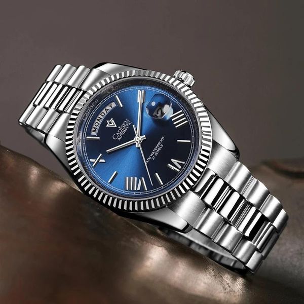 wristwatches cadisen brand business limited men mechanical stainless steel sapphire automatic watch luxury waterproof, Slivery;brown
wristwatches cadisen brand business limited men mechanical stainless steel sapphire automatic watch luxury waterproof, Slivery;brown