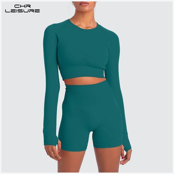 women's tracksuits chrleisure seamless sport set women knitted long-sleeved crop high waist shorts fitness suit tracksuit 2 piece, Gray
women's tracksuits chrleisure seamless sport set women knitted long-sleeved crop high waist shorts fitness suit tracksuit 2 piece, Gray