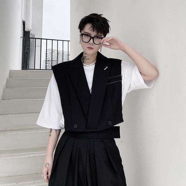 men's vests summer dark series ins korean fashion short haircut vest hairstylist youth pullover jacket, Black;white
men's vests summer dark series ins korean fashion short haircut vest hairstylist youth pullover jacket, Black;white