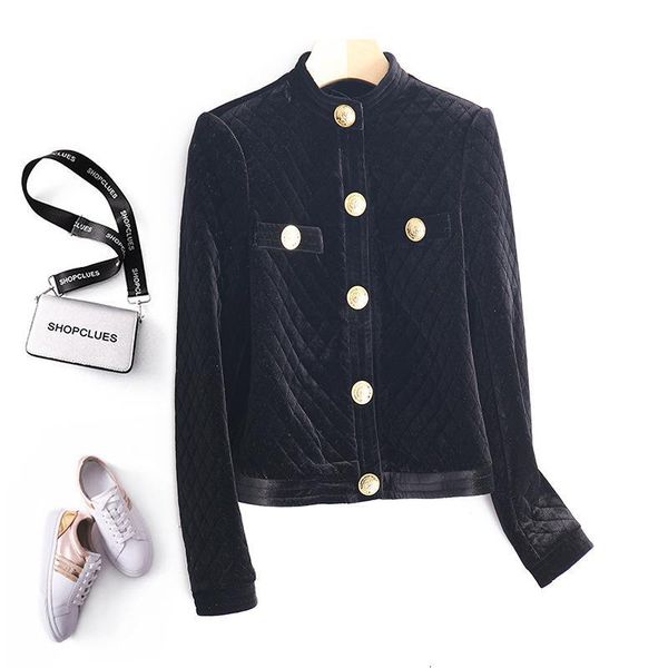 women's jackets runway spring autumn women jacket coat designer black velvet single breasted long sleeve slim short chaqueta mujer 7ss9, Black;brown
women's jackets runway spring autumn women jacket coat designer black velvet single breasted long sleeve slim short chaqueta mujer 7ss9, Black;brown