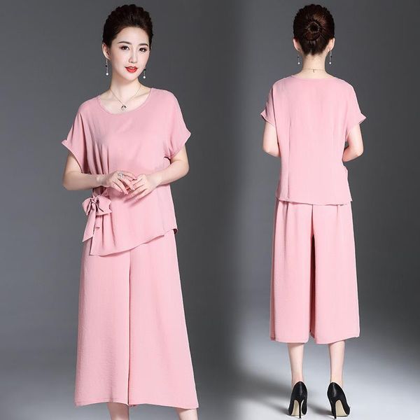 women's tracksuits suit summer high-end slim temperament fashionable elastic waist wide leg pants two-piece clothing, Gray
women's tracksuits suit summer high-end slim temperament fashionable elastic waist wide leg pants two-piece clothing, Gray