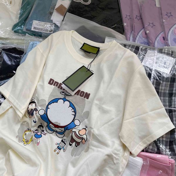 luxury design inschao cartoon embroidered short t-shirt women's summer half sleeve lettered print base shirt, White
luxury design inschao cartoon embroidered short t-shirt women's summer half sleeve lettered print base shirt, White