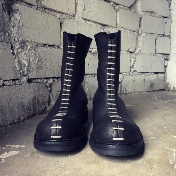 boots luxury rivets cow leather men street black vintage moto biker high-shoes punk platform mid-calf
boots luxury rivets cow leather men street black vintage moto biker high-shoes punk platform mid-calf