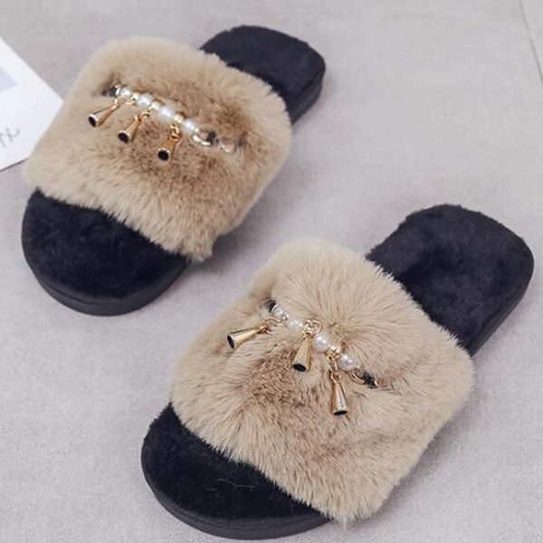 slippers winter women house slipper plush fur slides metal tassel not-slip flat sandals female casual shoes zapatos mujer s602, Black
slippers winter women house slipper plush fur slides metal tassel not-slip flat sandals female casual shoes zapatos mujer s602, Black