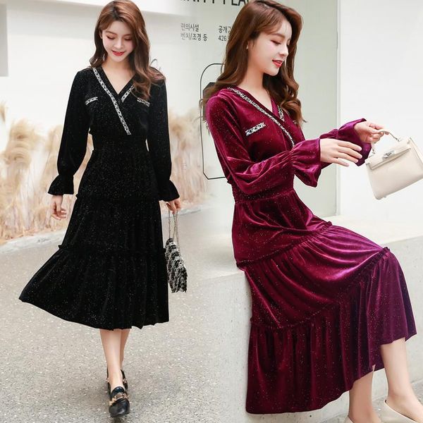 casual dresses 2021 spring vintage bottoming loose black velvet dress large size autumn winter for fat femal hepburn party small 5xl, Black;gray
casual dresses 2021 spring vintage bottoming loose black velvet dress large size autumn winter for fat femal hepburn party small 5xl, Black;gray