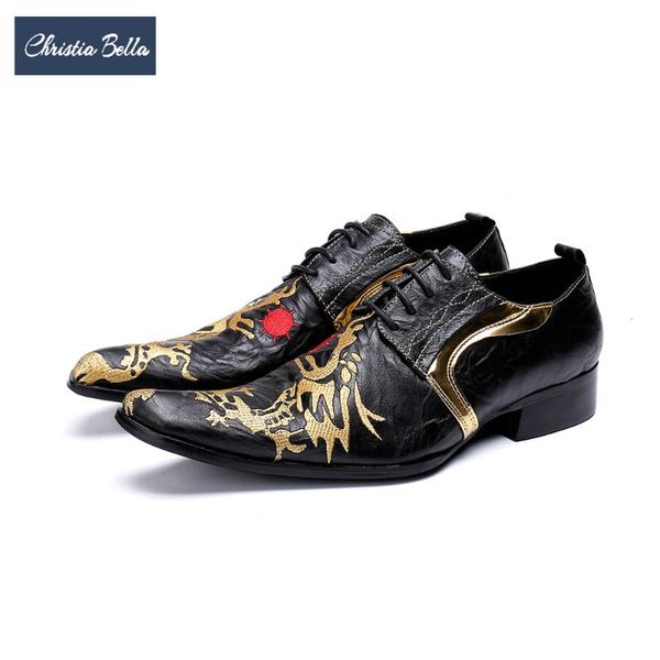 dress shoes christia bella vintage embroidery party men genuine leather oxford lace up brogues business big size, Black
dress shoes christia bella vintage embroidery party men genuine leather oxford lace up brogues business big size, Black