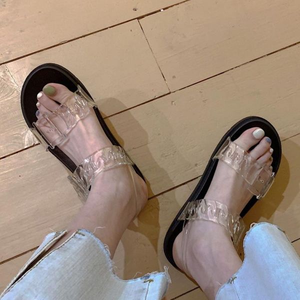 sandals transparent flat women summer ladies shoes 2021 clear girl's woman platform female ankle strap beach, Black
sandals transparent flat women summer ladies shoes 2021 clear girl's woman platform female ankle strap beach, Black
