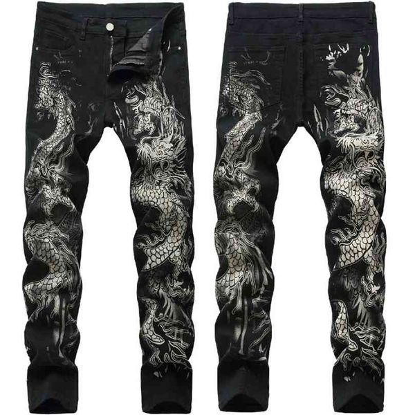 men's chinese trendy dragon black skinny jeans stretch comfortable fashion hip-hop pants streetwear print trousers 210716, Blue
men's chinese trendy dragon black skinny jeans stretch comfortable fashion hip-hop pants streetwear print trousers 210716, Blue