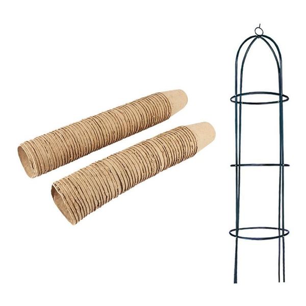 100pcs biodegradable pulp pots plants seedling raising pot & 1x tanding trellis decorative metal climbing frame other garden supplies
100pcs biodegradable pulp pots plants seedling raising pot & 1x tanding trellis decorative metal climbing frame other garden supplies