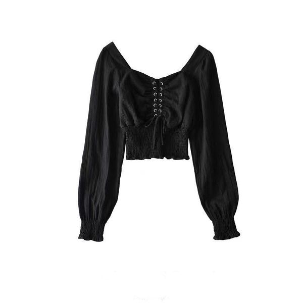women's blouses & shirts summer french style retro square collar exposed collarbone bandage long sleeve court bubble shirt short, White
women's blouses & shirts summer french style retro square collar exposed collarbone bandage long sleeve court bubble shirt short, White
