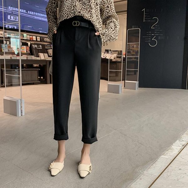 women's pants & capris arrival autumn korea fashion women all-matched casual straight high waist slim harem trousers s369, Black;white
women's pants & capris arrival autumn korea fashion women all-matched casual straight high waist slim harem trousers s369, Black;white