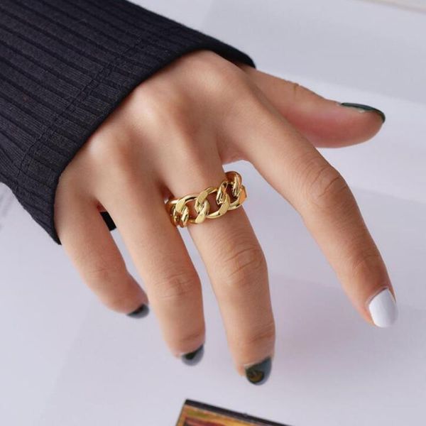 gold silver color lock chain rings for women men handmade twisted geometric party jewelry drop wedding, Slivery;golden
gold silver color lock chain rings for women men handmade twisted geometric party jewelry drop wedding, Slivery;golden