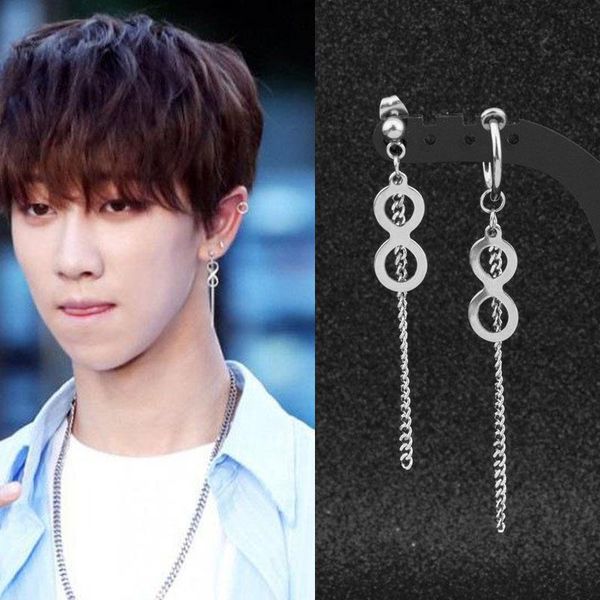 dangle & chandelier korean kpop stainless steel earring hoop clip trendy gigantic pendant infinity 8 word long tassel for men women, Silver
dangle & chandelier korean kpop stainless steel earring hoop clip trendy gigantic pendant infinity 8 word long tassel for men women, Silver