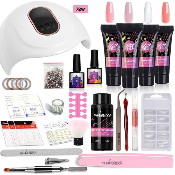 nail art kits phoenixy poly uv gel kit manicure set quick extending 72w led lamp 4/6colors 15ml tips tool drill
nail art kits phoenixy poly uv gel kit manicure set quick extending 72w led lamp 4/6colors 15ml tips tool drill