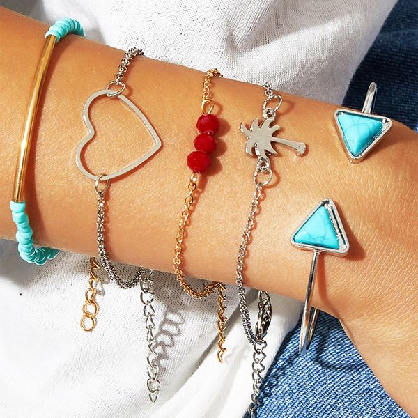 multilayer marble geometric chain bracelets fashion metal turquoise red beads personality love triangle opening simple temperament wild wris, Black
multilayer marble geometric chain bracelets fashion metal turquoise red beads personality love triangle opening simple temperament wild wris, Black