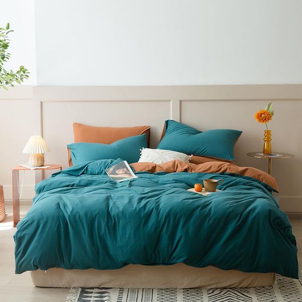 bedding sets e-star china store blackish blue green and caramel four of knitted cotton bed