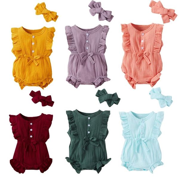 born infant baby girls boys romper hair band set ruffled sleeve crotch button one-piece jumpsuits summer clothes rompers, Blue
born infant baby girls boys romper hair band set ruffled sleeve crotch button one-piece jumpsuits summer clothes rompers, Blue