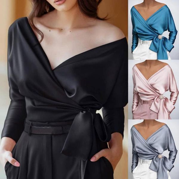 women's blouses & shirts charming female shirt bow layered skin-friendly cross neck lady spring, White
women's blouses & shirts charming female shirt bow layered skin-friendly cross neck lady spring, White