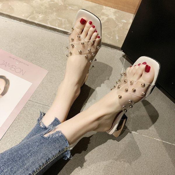 sandals women summer slipper thick square heel rivet slides beach sides transparent slippers fashion flip flops sqaure toe, Black
sandals women summer slipper thick square heel rivet slides beach sides transparent slippers fashion flip flops sqaure toe, Black
