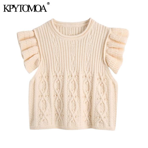 women fashion bobble appliques cropped knitted sweater vintage ruffled cap sleeves female pullovers chic 210416, White;black
women fashion bobble appliques cropped knitted sweater vintage ruffled cap sleeves female pullovers chic 210416, White;black