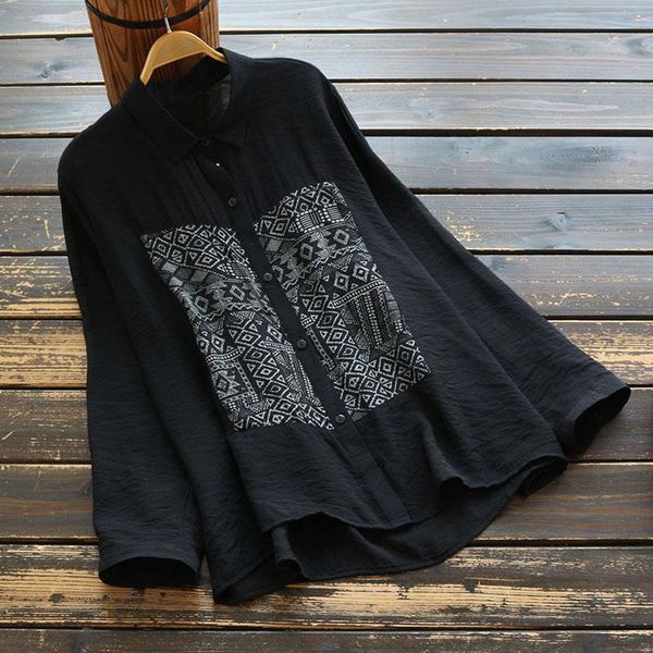 women's blouses & shirts women cotton linen print blouse 2021 autumn vintage long sleeve basic loose black shirt yoyikamomo, White
women's blouses & shirts women cotton linen print blouse 2021 autumn vintage long sleeve basic loose black shirt yoyikamomo, White