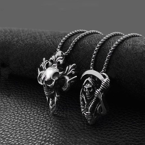 fashion titanium steel retro skull necklace hip hop simple men and women pendant student necklaces, Silver
fashion titanium steel retro skull necklace hip hop simple men and women pendant student necklaces, Silver
