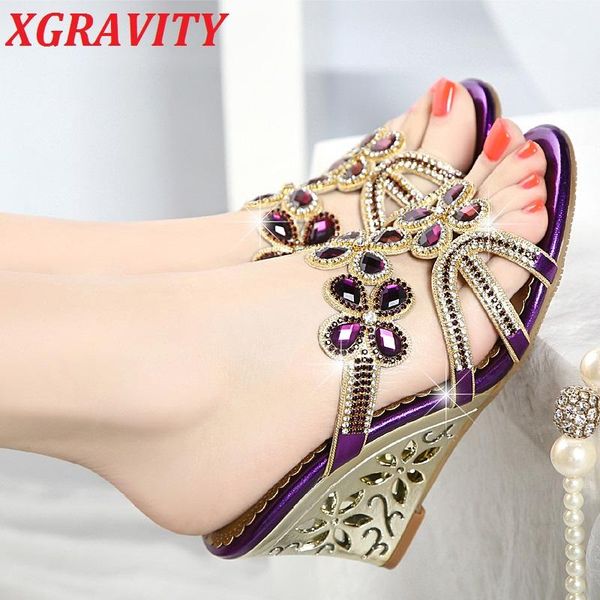 sandals xgravity fashion shoes elegant rhinestone floral design wedge slippers genuine leather crystal wedges woman 345, Black
sandals xgravity fashion shoes elegant rhinestone floral design wedge slippers genuine leather crystal wedges woman 345, Black