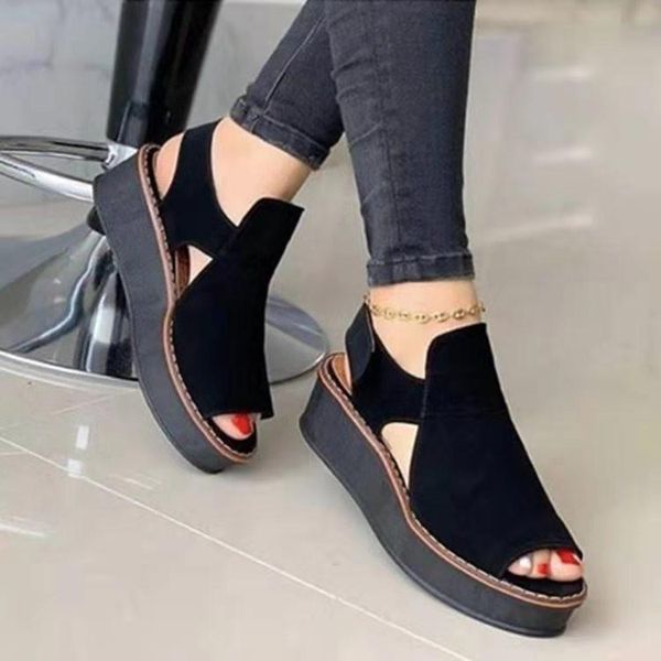 sandals 2021 summer casual wedges women fashion breathable mid heel solid color footwear shoes round toe lady fish mouth, Black
sandals 2021 summer casual wedges women fashion breathable mid heel solid color footwear shoes round toe lady fish mouth, Black