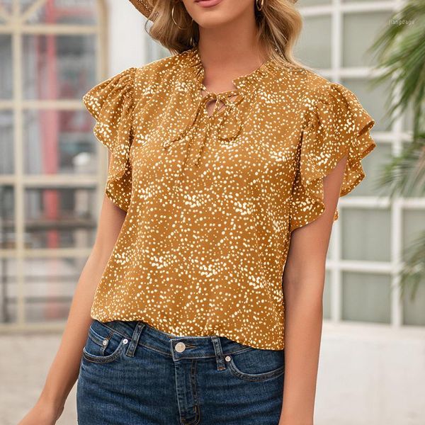 women's blouses & shirts womens elegant short sleeve shirt ladies femme streetwear fashion ruffle leaf hollow out summer polka dot, White
women's blouses & shirts womens elegant short sleeve shirt ladies femme streetwear fashion ruffle leaf hollow out summer polka dot, White