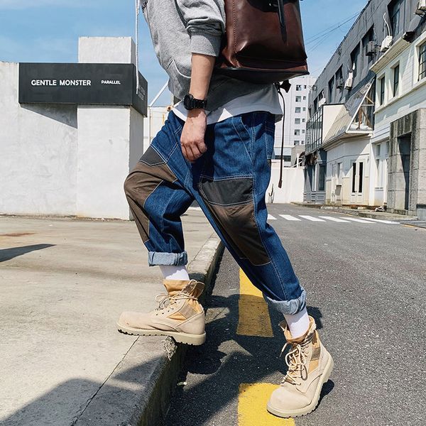 mens spring and autumn new youth fashion solid color matching loose jeans fashion casual plus size harem pants, Blue
mens spring and autumn new youth fashion solid color matching loose jeans fashion casual plus size harem pants, Blue