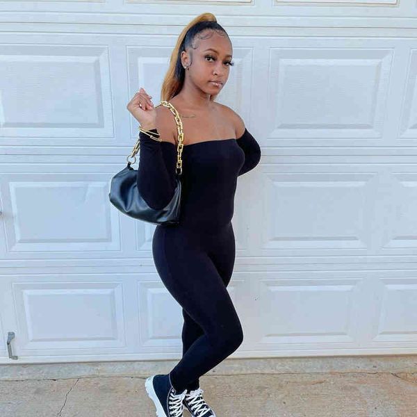women's jumpsuits & rompers long sleeve slash neck bodycon jumpsuit backless winter 2021spring women fashion stretchy jumper, Black;white
women's jumpsuits & rompers long sleeve slash neck bodycon jumpsuit backless winter 2021spring women fashion stretchy jumper, Black;white