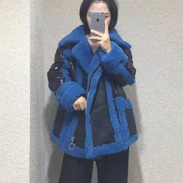 down jacket women coat winter 2021 arrival parka real fur natural wool sheep genuine leather patchwork style women's & parkas, Black
down jacket women coat winter 2021 arrival parka real fur natural wool sheep genuine leather patchwork style women's & parkas, Black