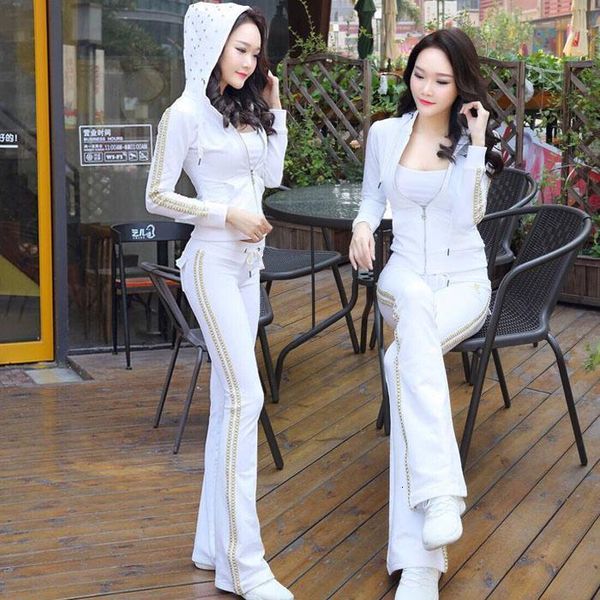 women's tracksuits spring full zipper fashion cotton leisure 2 suit drilling hoodie + vertical stripe trousers two sets of women jde2, Gray
women's tracksuits spring full zipper fashion cotton leisure 2 suit drilling hoodie + vertical stripe trousers two sets of women jde2, Gray