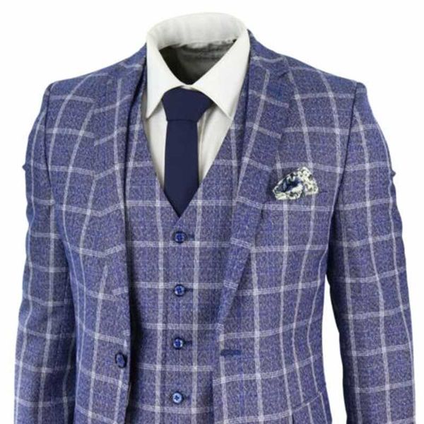 men's suits & blazers bule mens polyester 3 piece notched lapel terno masculino herringbone tweed check vintage classic suit, White;black
men's suits & blazers bule mens polyester 3 piece notched lapel terno masculino herringbone tweed check vintage classic suit, White;black