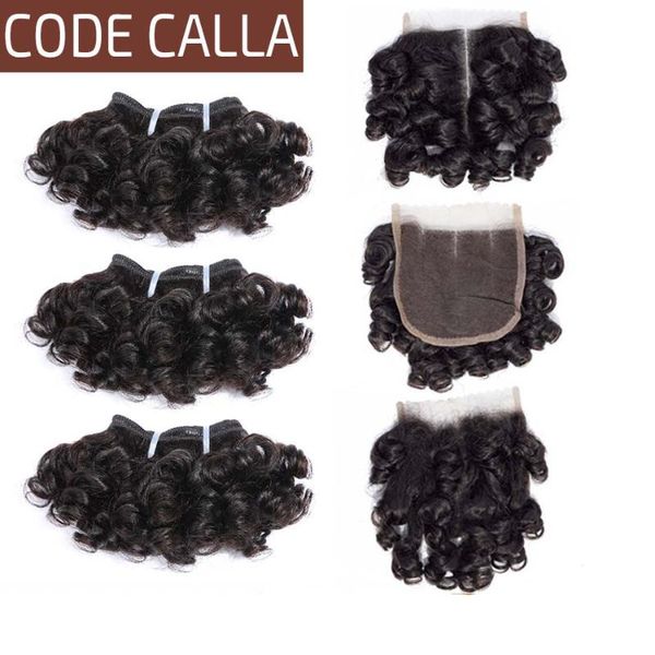 human hair bulks code calla bouncy curly bundles with lace closure brazilian remy extensions double drawn weft 4*4, Black
human hair bulks code calla bouncy curly bundles with lace closure brazilian remy extensions double drawn weft 4*4, Black