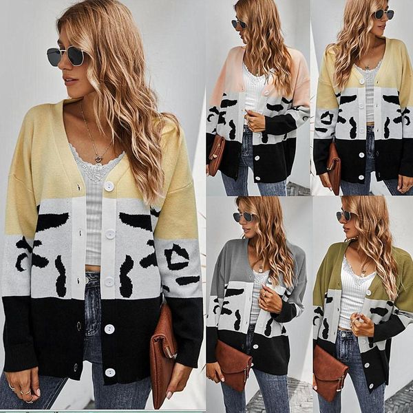 women's knits & tees cardigan women england style casual leopard printing cardigans fashion sweater, White
women's knits & tees cardigan women england style casual leopard printing cardigans fashion sweater, White