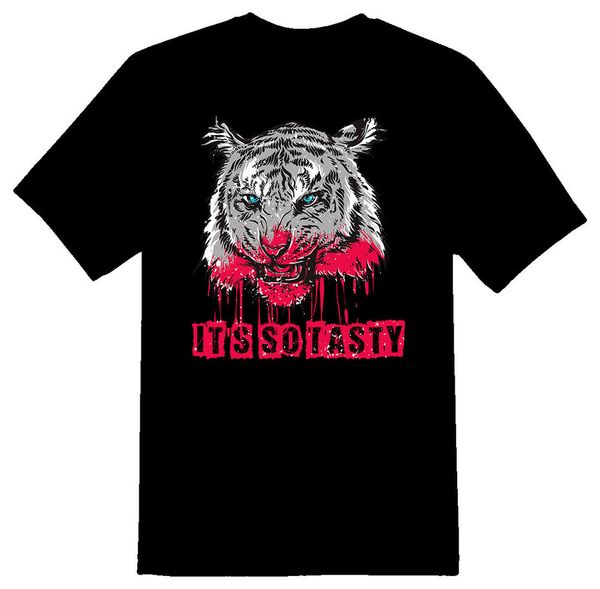 black or white tee it's so tasty tiger blood, White;black