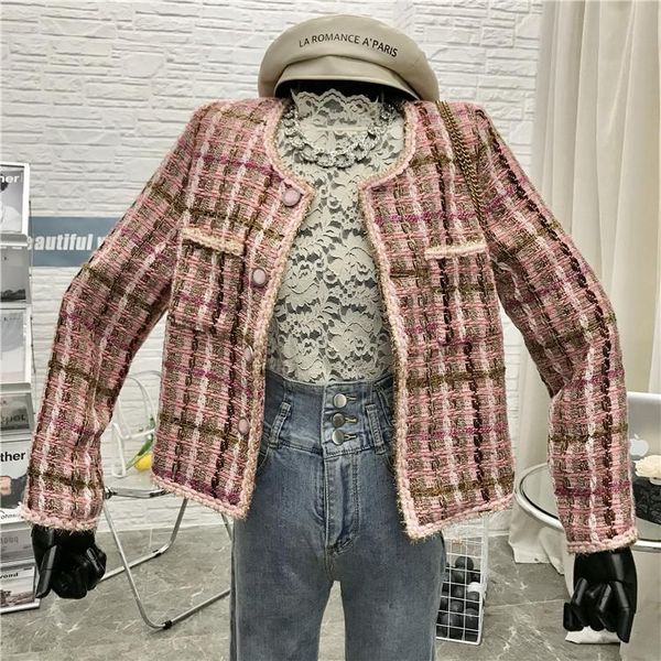 autumn short tweed jacket 2021 loose and thin all-match women 0922 women's jackets, Black;brown
autumn short tweed jacket 2021 loose and thin all-match women 0922 women's jackets, Black;brown