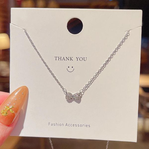 chains simplicity bowknot pendant titanium steel necklace for women trendy clavicle chain female delicate chokers fashion torques gifts, Silver
chains simplicity bowknot pendant titanium steel necklace for women trendy clavicle chain female delicate chokers fashion torques gifts, Silver