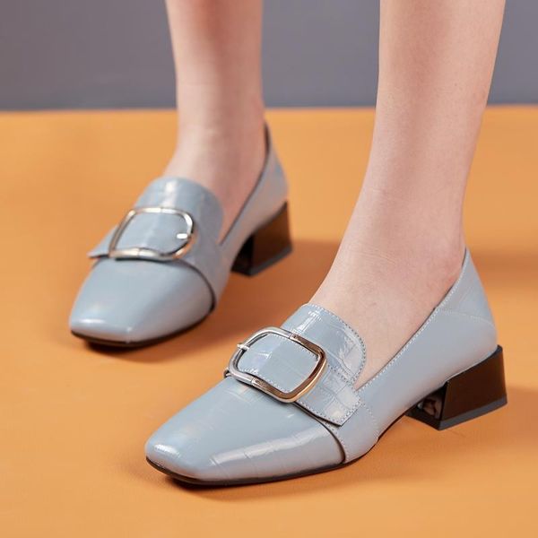 dress shoes ins women pumps natural leather plus size stone pattern embossed cowhide thick heel metal buckle 2 colors, Black
dress shoes ins women pumps natural leather plus size stone pattern embossed cowhide thick heel metal buckle 2 colors, Black