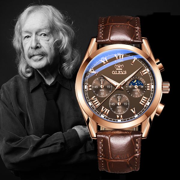 olevs watch men 2021 luxury brand new multifunctional sport timing genuine leather watch waterproof luminous watchesg, Slivery;brown
olevs watch men 2021 luxury brand new multifunctional sport timing genuine leather watch waterproof luminous watchesg, Slivery;brown