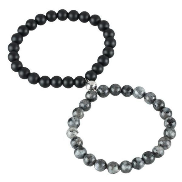 link, chain 2021 8mm stone beads magnet buckle couple lucky beaded bracelet for women fashion jewelry, Black
link, chain 2021 8mm stone beads magnet buckle couple lucky beaded bracelet for women fashion jewelry, Black