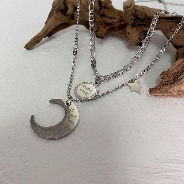 pendant necklaces u-magical temperament double layer letter necklace for women circle stainless steel asymmetric jewelry party, Silver
pendant necklaces u-magical temperament double layer letter necklace for women circle stainless steel asymmetric jewelry party, Silver