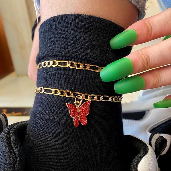anklets flatfoosie 2pcs/set charm butterfly rhinestone anklet bracelet women gold color metal chain fashion foot jewelry, Red;blue
anklets flatfoosie 2pcs/set charm butterfly rhinestone anklet bracelet women gold color metal chain fashion foot jewelry, Red;blue