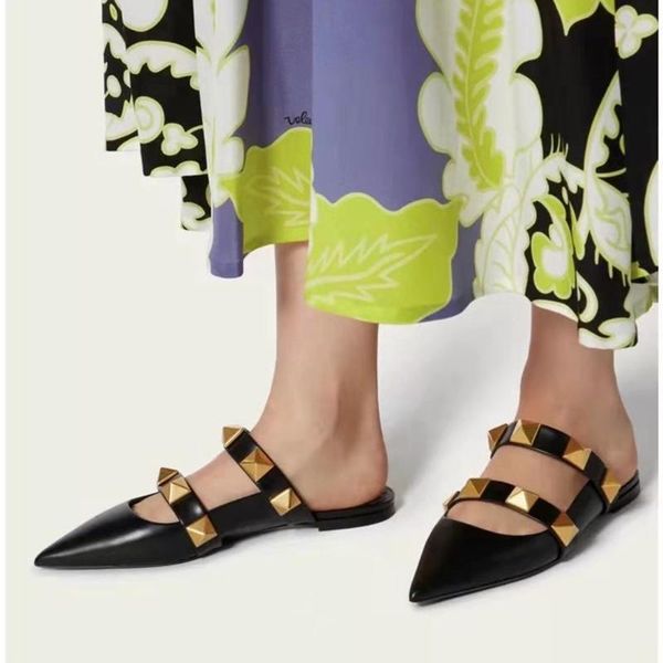 slippers summer slides prom dress shoes gladiator sandals ladies woman flat slipper pointed toe women rivets studded, Black
slippers summer slides prom dress shoes gladiator sandals ladies woman flat slipper pointed toe women rivets studded, Black