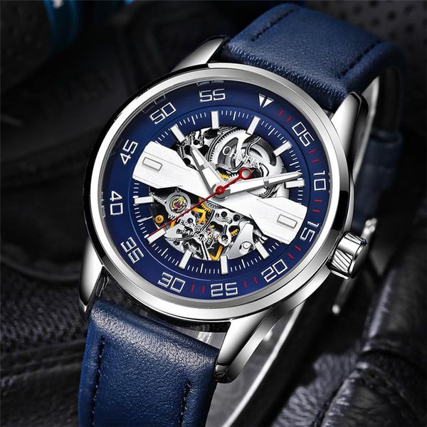luxury brand fashion casual leather wristwatch mechanical sport watch men military clock man relogio masculino wristwatches, Slivery;brown
luxury brand fashion casual leather wristwatch mechanical sport watch men military clock man relogio masculino wristwatches, Slivery;brown