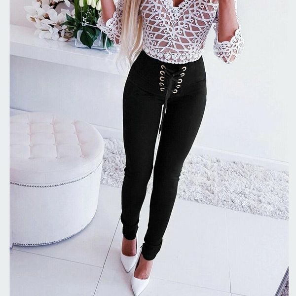 women's pants & capris 2021 autumn winter stretch pencil leggings lady criss-cross bandage drawstring long fashion bodycon trousers fem, Black;white
women's pants & capris 2021 autumn winter stretch pencil leggings lady criss-cross bandage drawstring long fashion bodycon trousers fem, Black;white