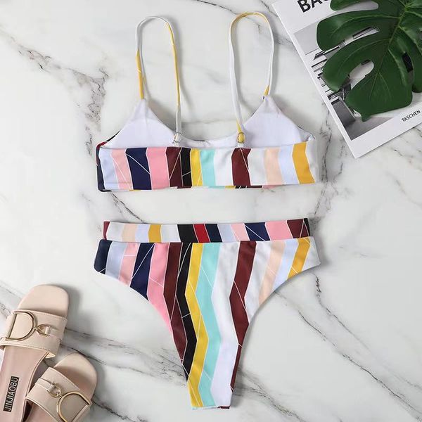 european and american women's swimwear bikini fashion color contrast high waist split swimsuit in stock, White;black
european and american women's swimwear bikini fashion color contrast high waist split swimsuit in stock, White;black